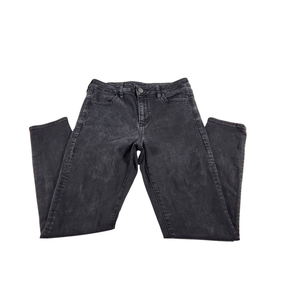 American Eagle Next Level Stretch High Rise Jegging Black Faded Jeans 10 Regular
